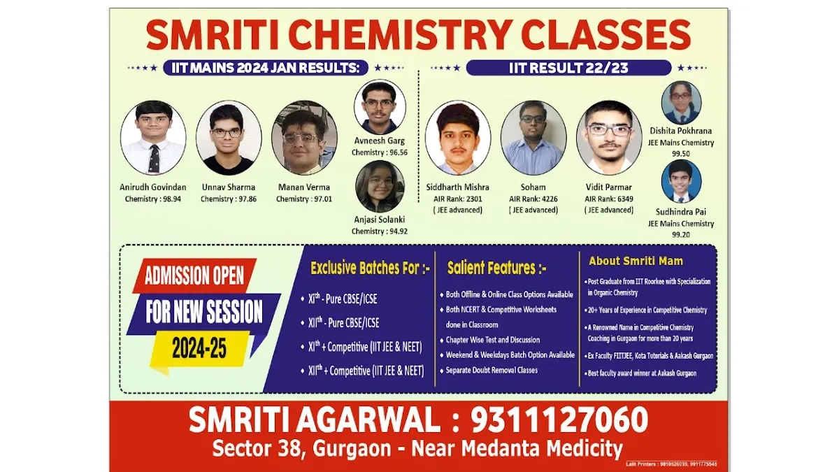 Smriti Chemistry Classes- Best teacher for NEET IITJEE XI XII Tuition- IIT Alumna Specialised in organic Chemistry Coaching photo 3